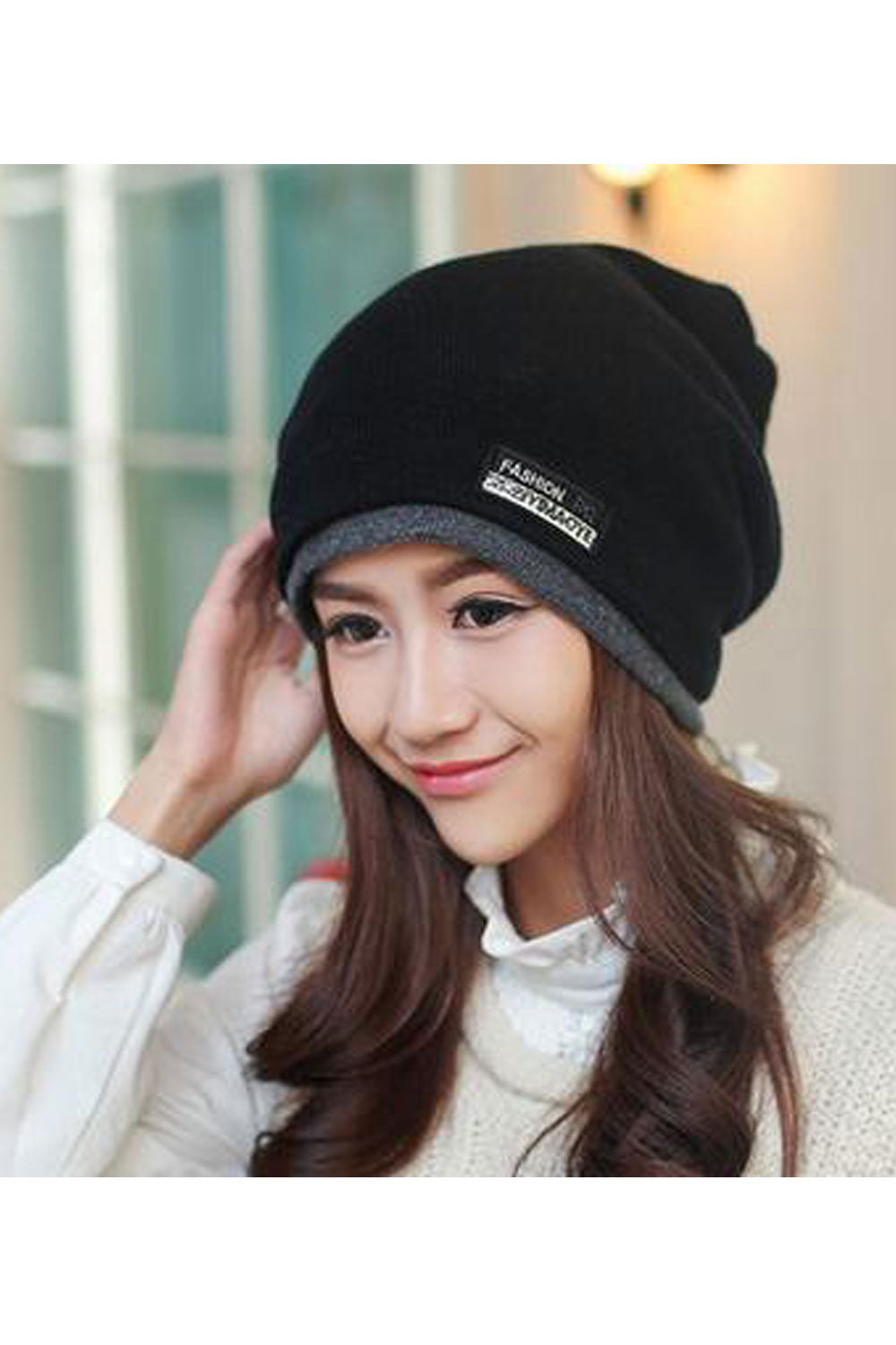 Women Ear Protection Soft Feel Windproof Knitted Hat
