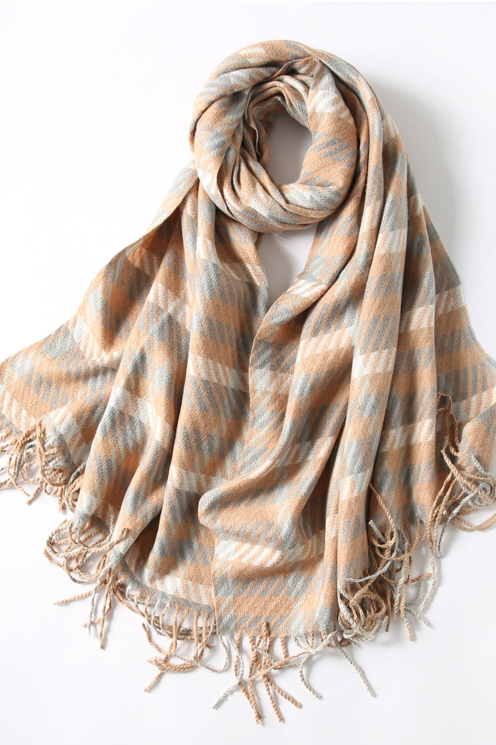 Women Trendy Tassel Decorated Cashmere Warm Muffler