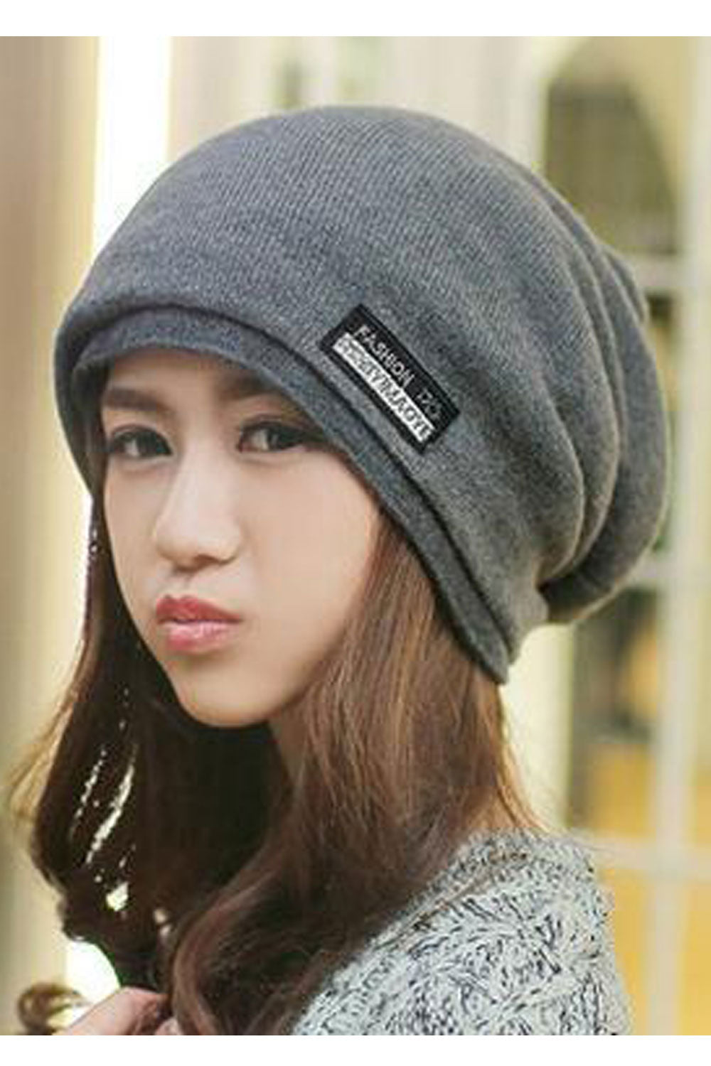 Women Ear Protection Soft Feel Windproof Knitted Hat