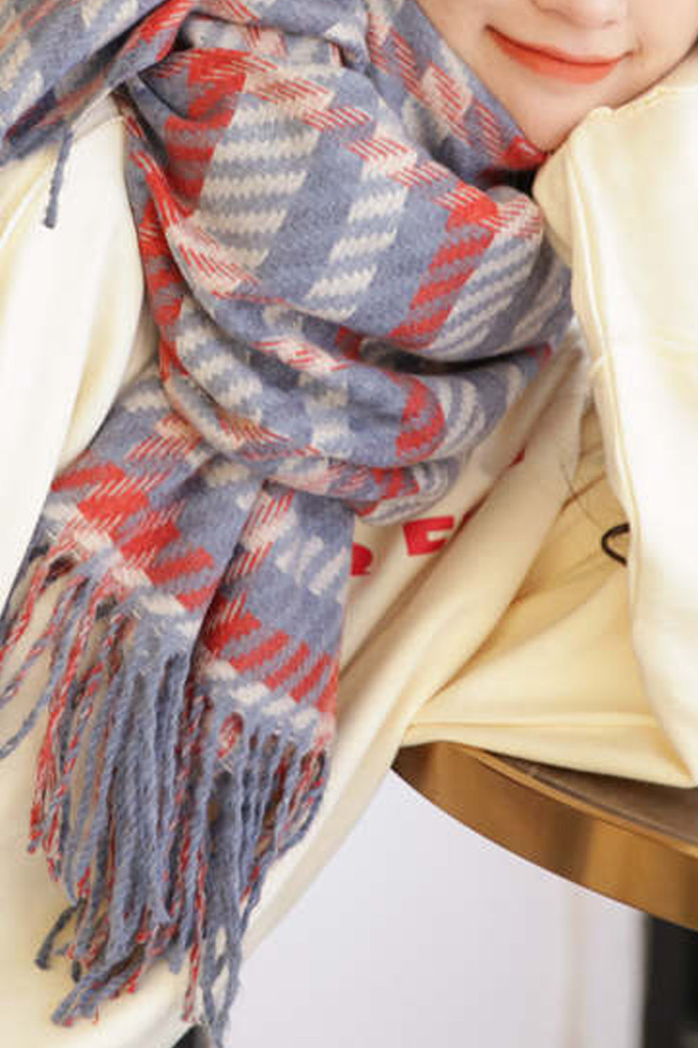 Women Trendy Tassel Decorated Cashmere Warm Muffler