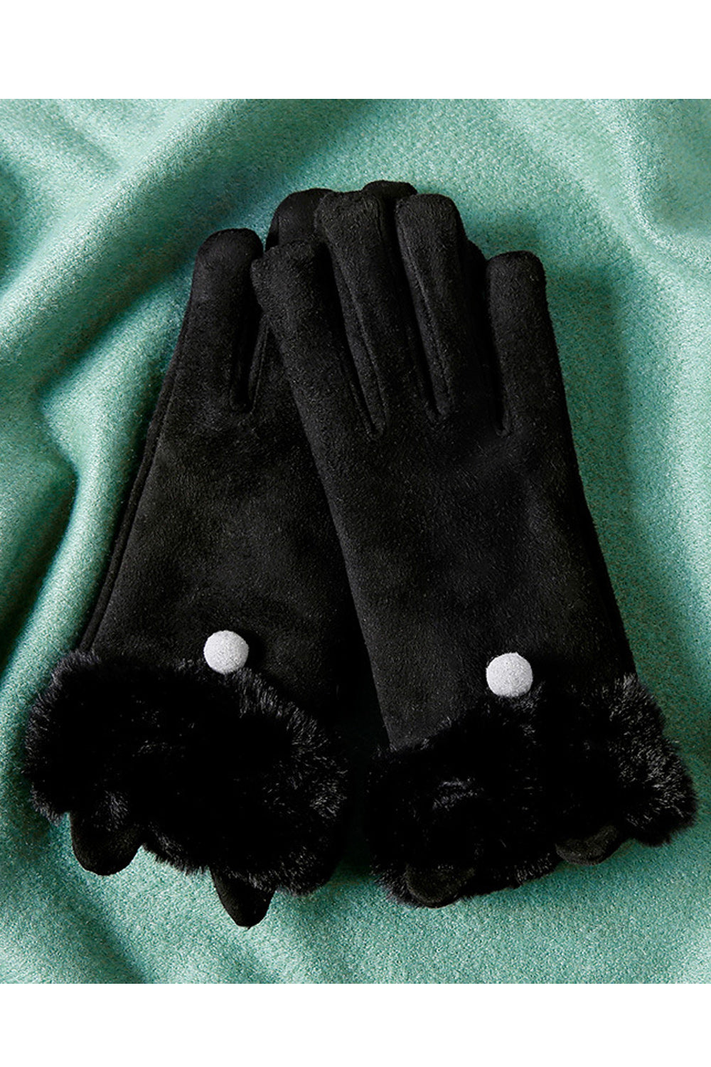 Women Thick Beautiful Solid Pattern Winter Season Suede Gloves