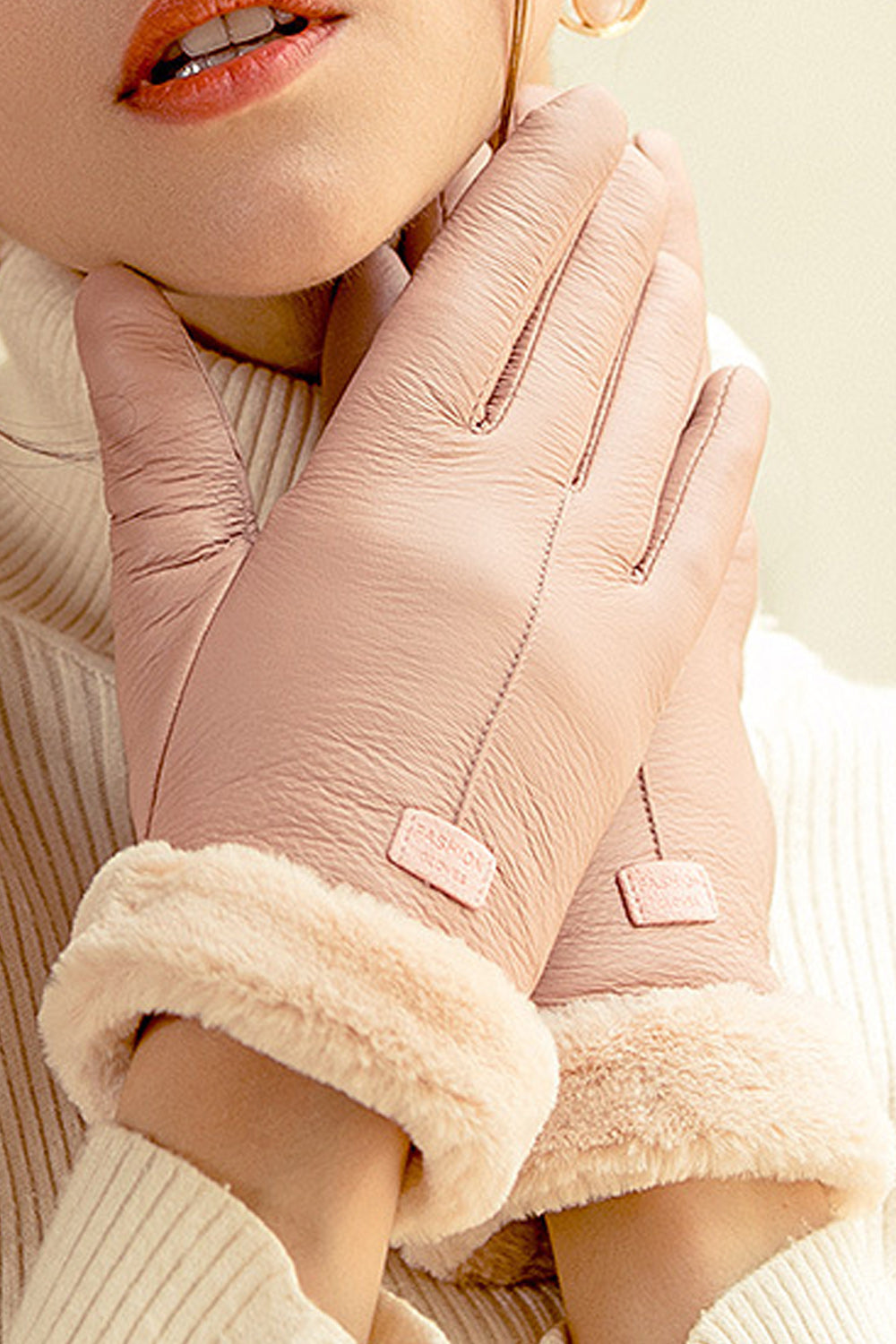 Women Smooth Soft Casual Solid Colored Suede Gloves