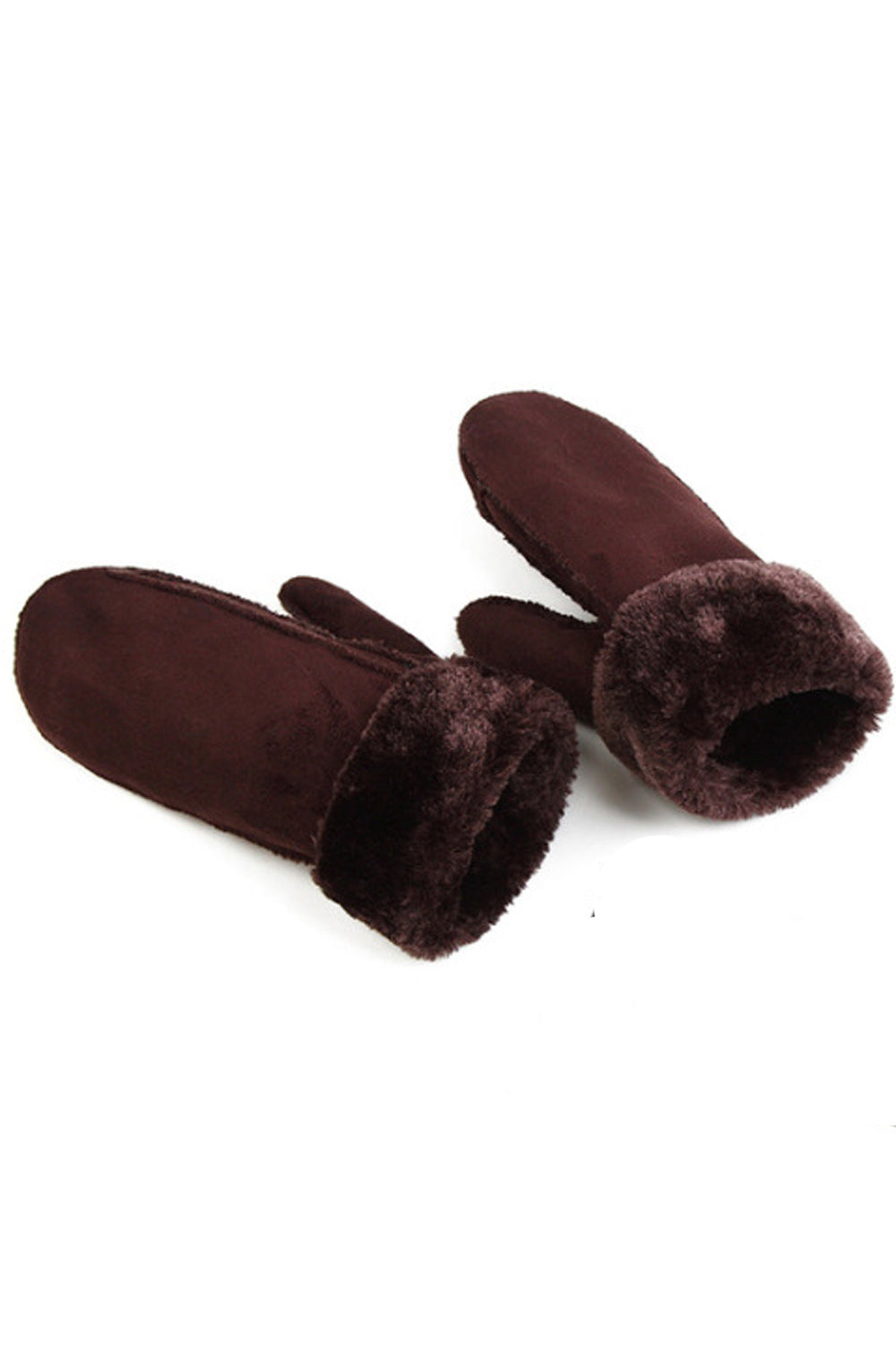 Women Thick Cozy Solid Pattern Lovely Suede Gloves