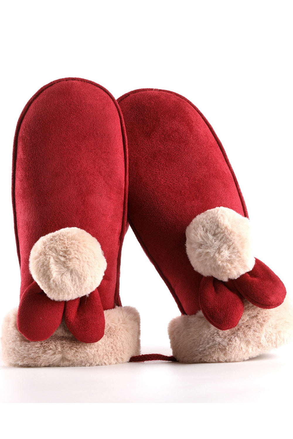 Women Lovely Solid Colored Elegant Styled Suede Gloves