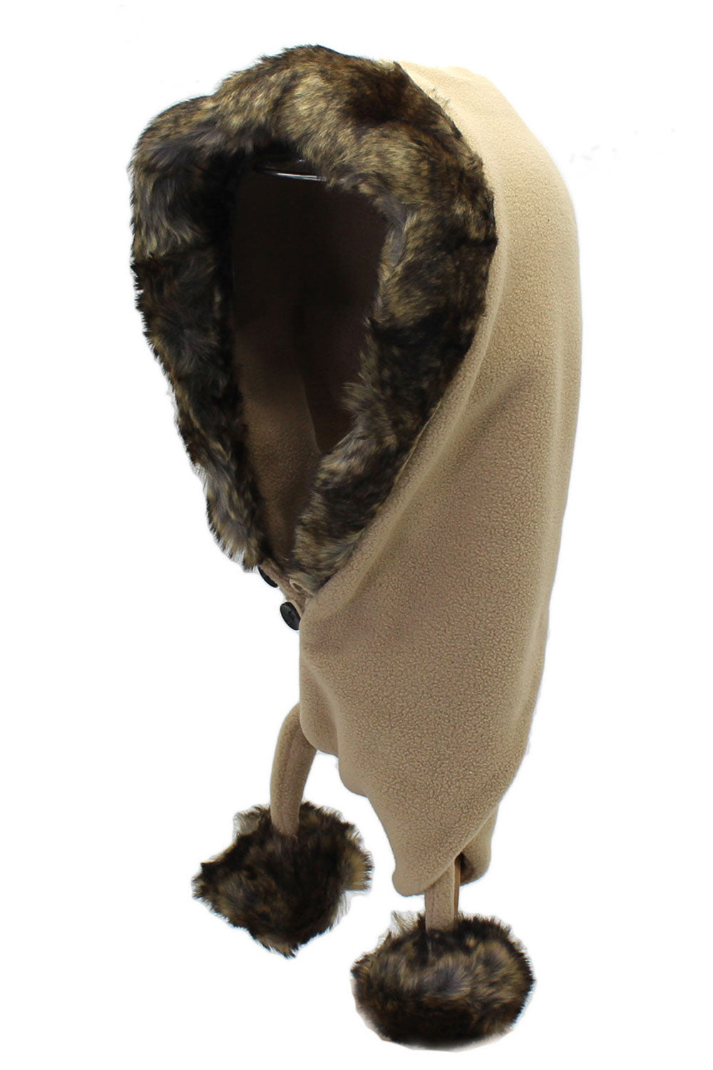 Women Fleece Ball Ear Protection Outdoor Knitted Hat
