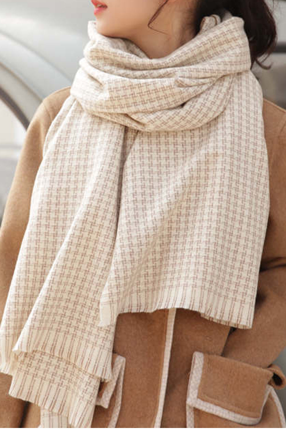Women Convenient Solid Colored Thick Muffler