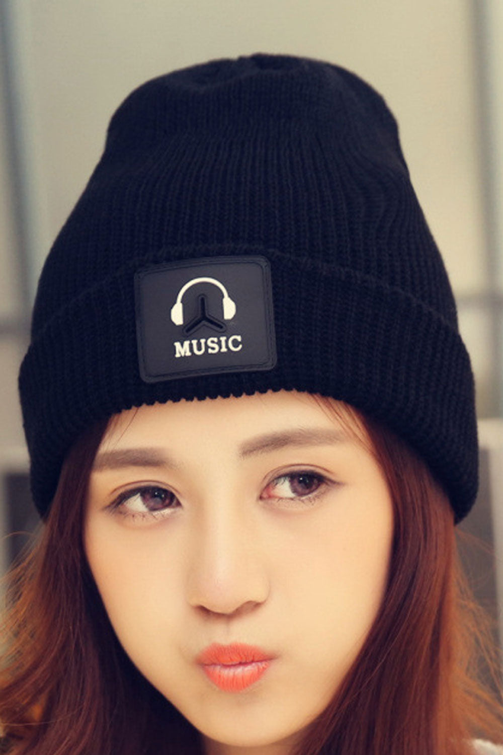 Women Casual Warm Earmuffs Outdoor Knitted Hat