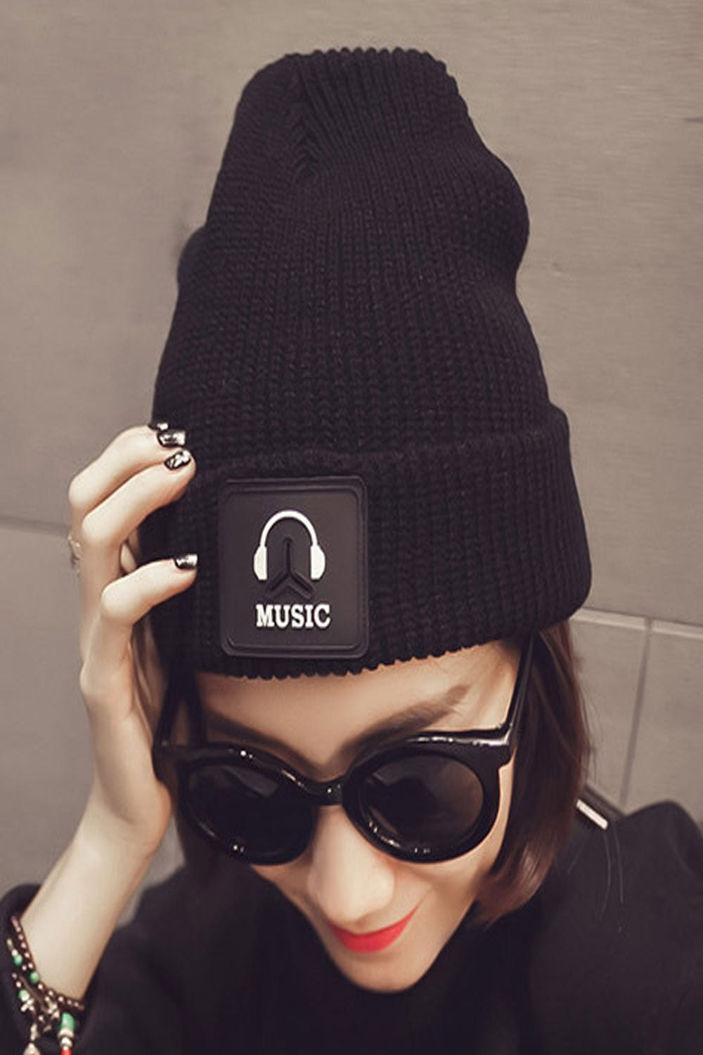 Women Casual Warm Earmuffs Outdoor Knitted Hat