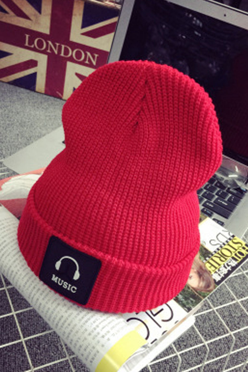 Women Casual Warm Earmuffs Outdoor Knitted Hat