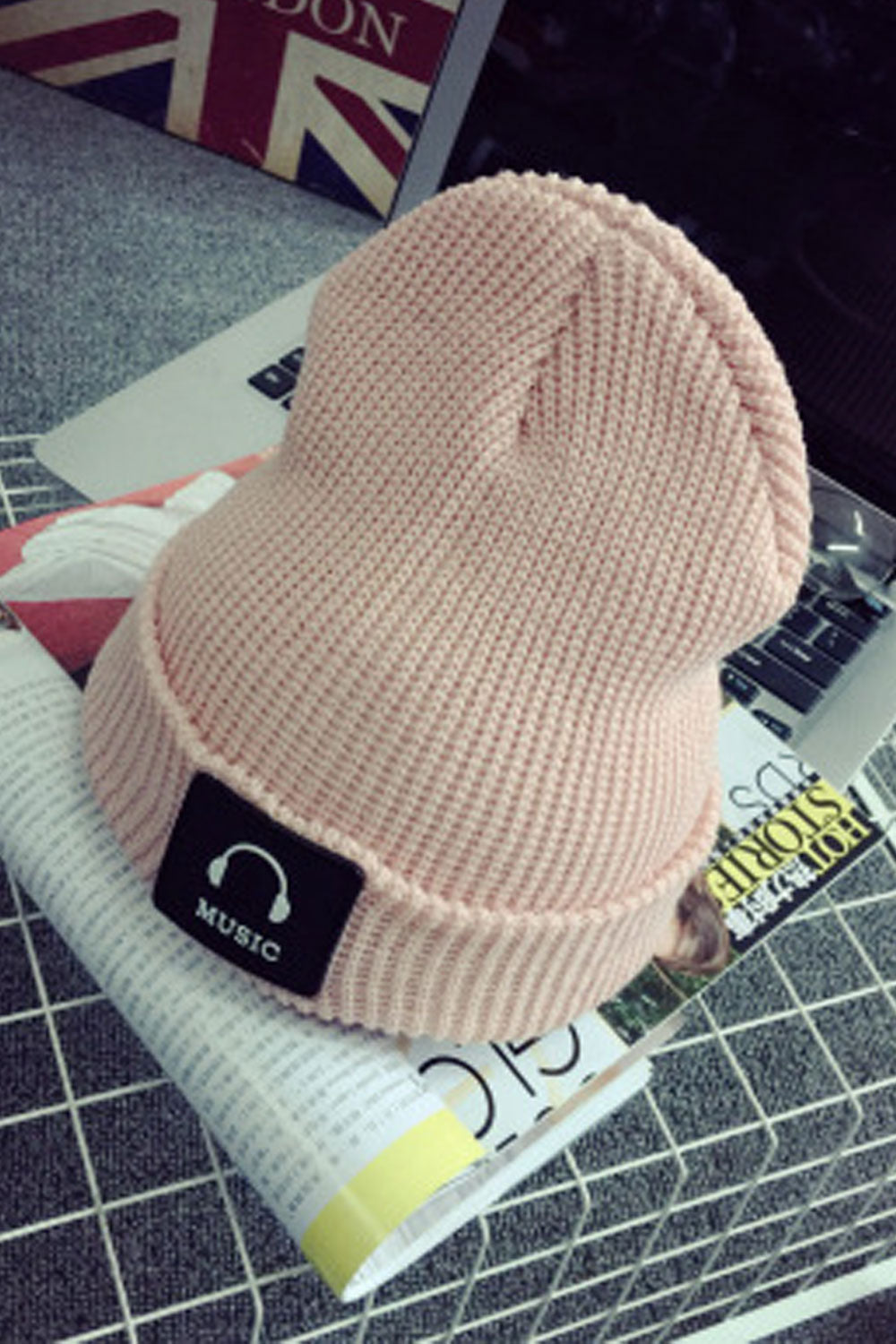 Women Casual Warm Earmuffs Outdoor Knitted Hat