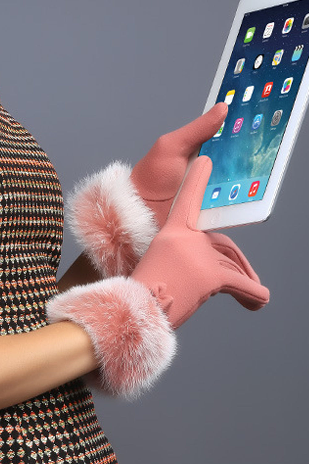 Women Comfortable Warm Solid Pattern Winter Casual Knitted Gloves