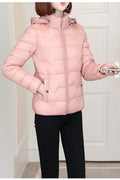 Women Easy Zipper Closure Long Sleeve Thick Cozy Padded Jacket