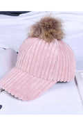 Women Hairball Decorated Thick Cold Protection Knitted Hat
