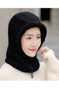 Women Warm Earmuffs Face Protection Winter Knitted Hat