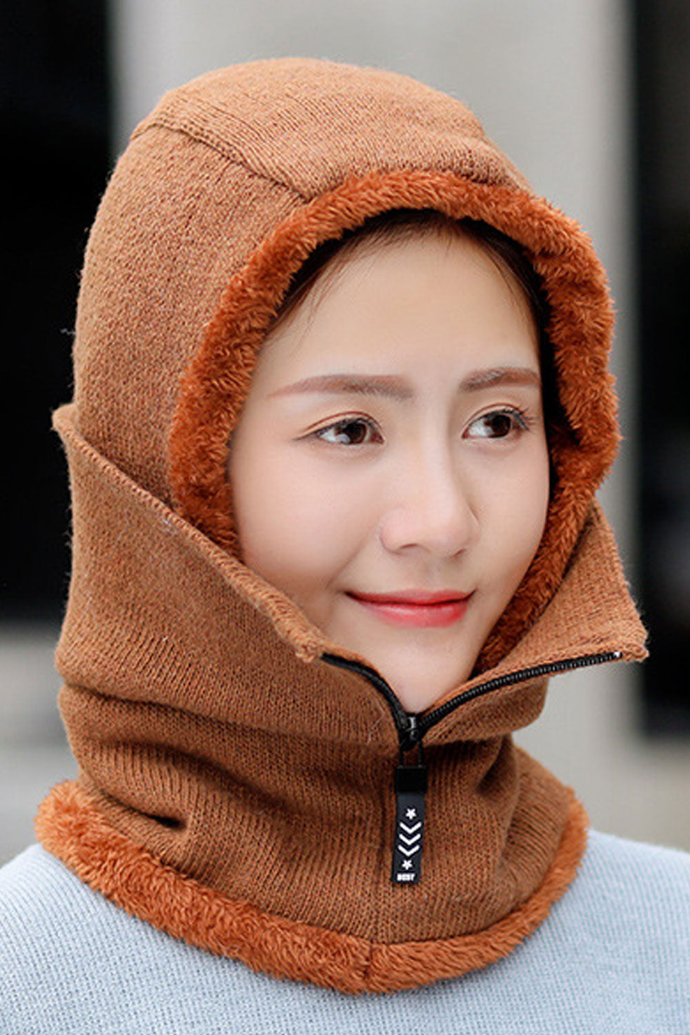 Women Warm Earmuffs Face Protection Winter Knitted Hat