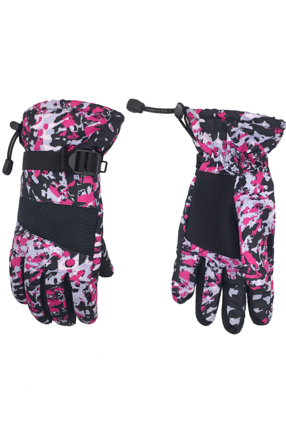 Women Coldproof Waterproof Camouflage Printed Thick Ski Gloves
