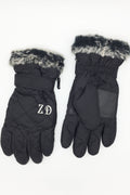 Women Hair Decorated Coldproof Thick Ski Gloves
