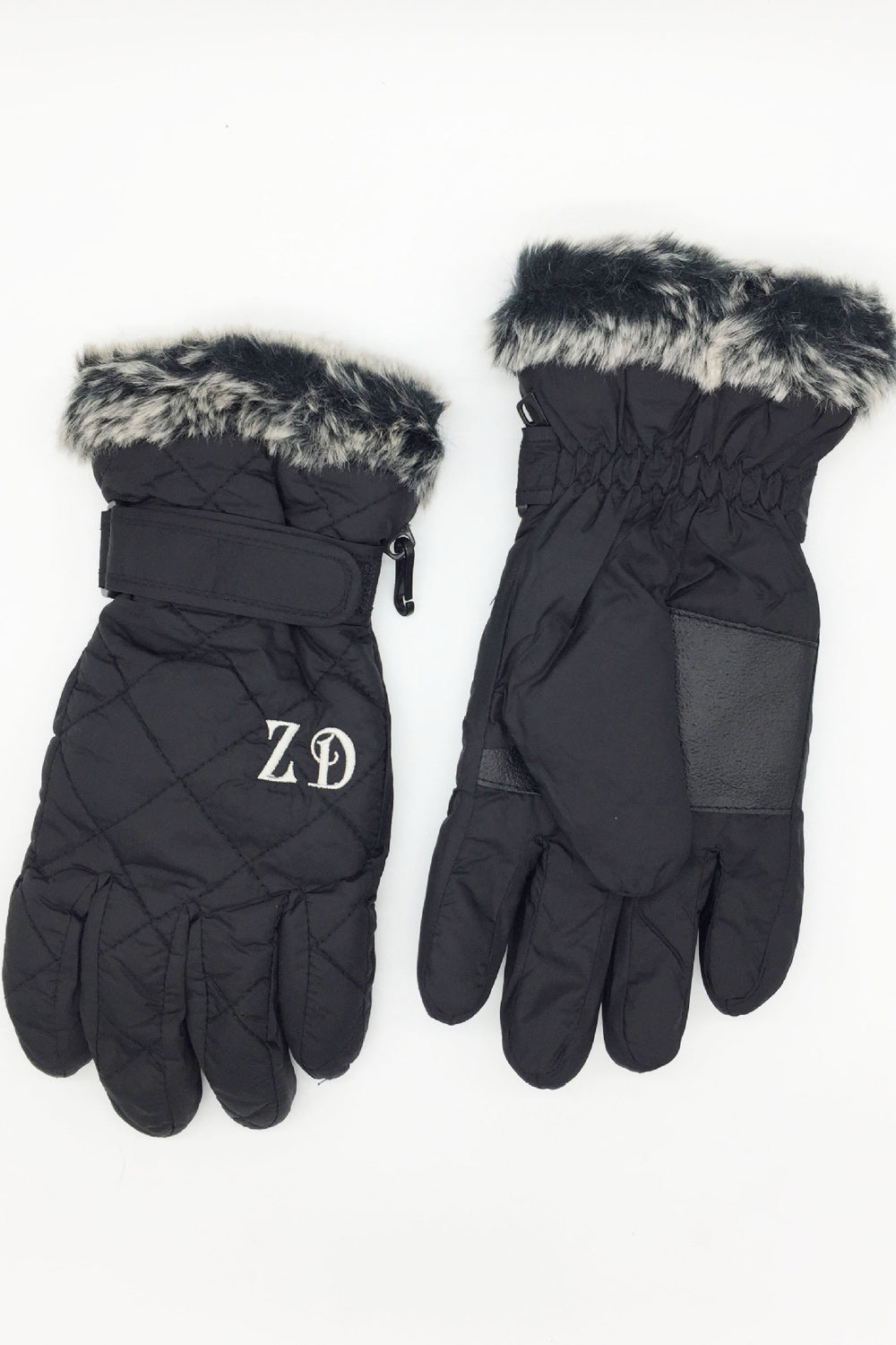 Women Hair Decorated Coldproof Thick Ski Gloves