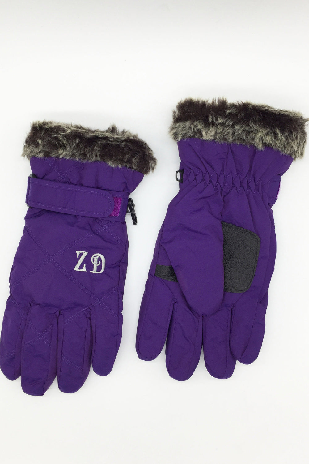Women Hair Decorated Coldproof Thick Ski Gloves