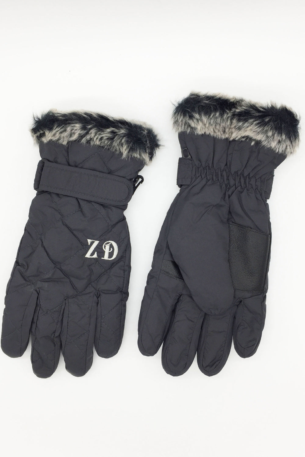 Women Hair Decorated Coldproof Thick Ski Gloves