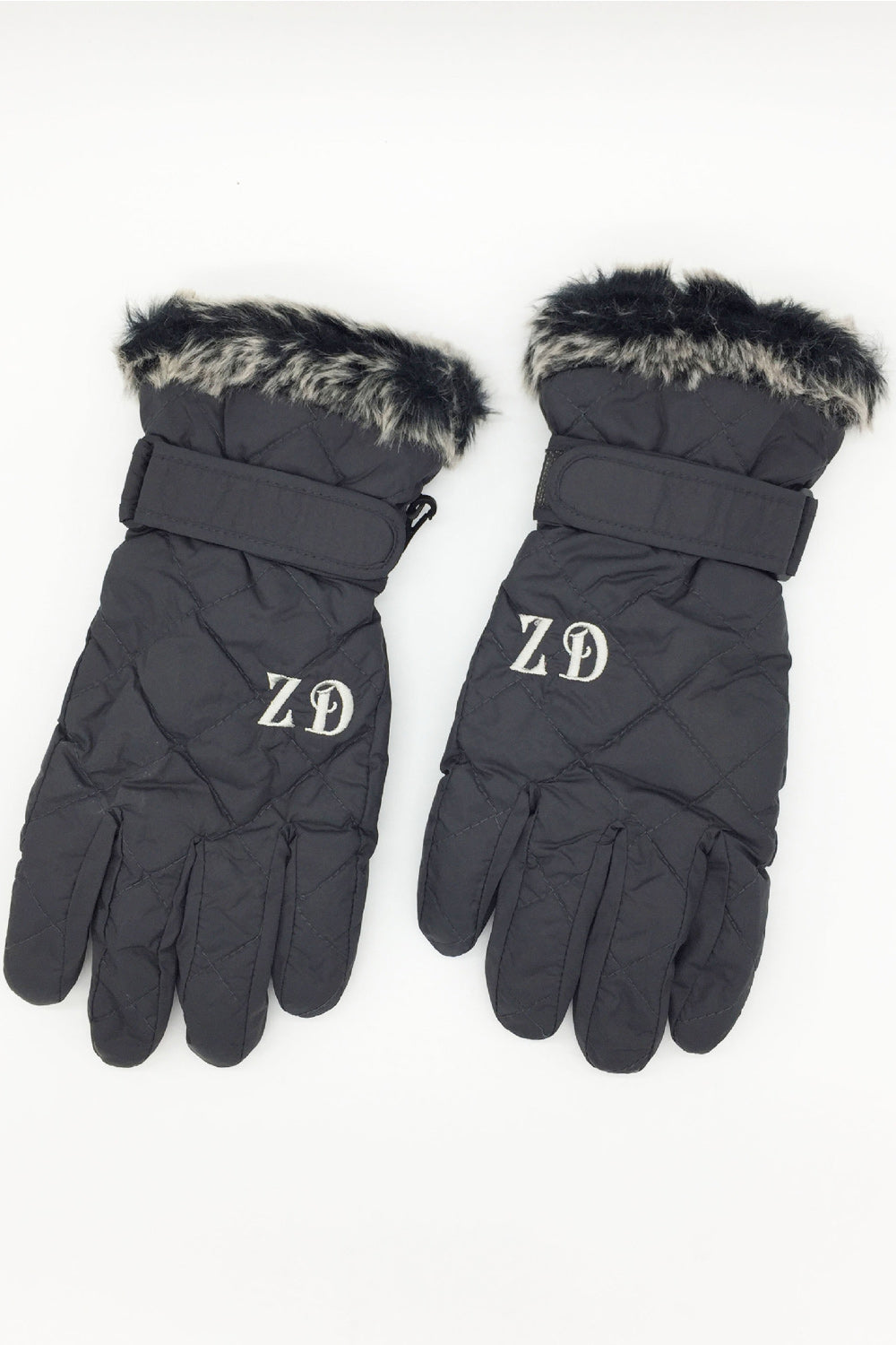 Women Hair Decorated Coldproof Thick Ski Gloves