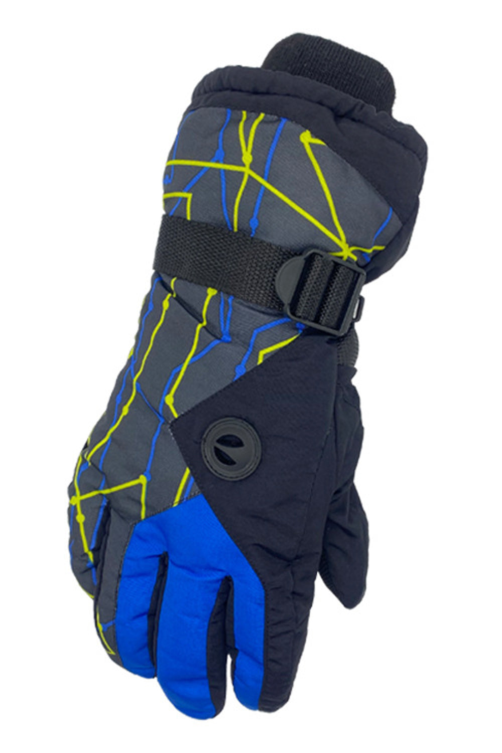 Women Buckle Strap Water Resistant Windproof Thick Ski Gloves
