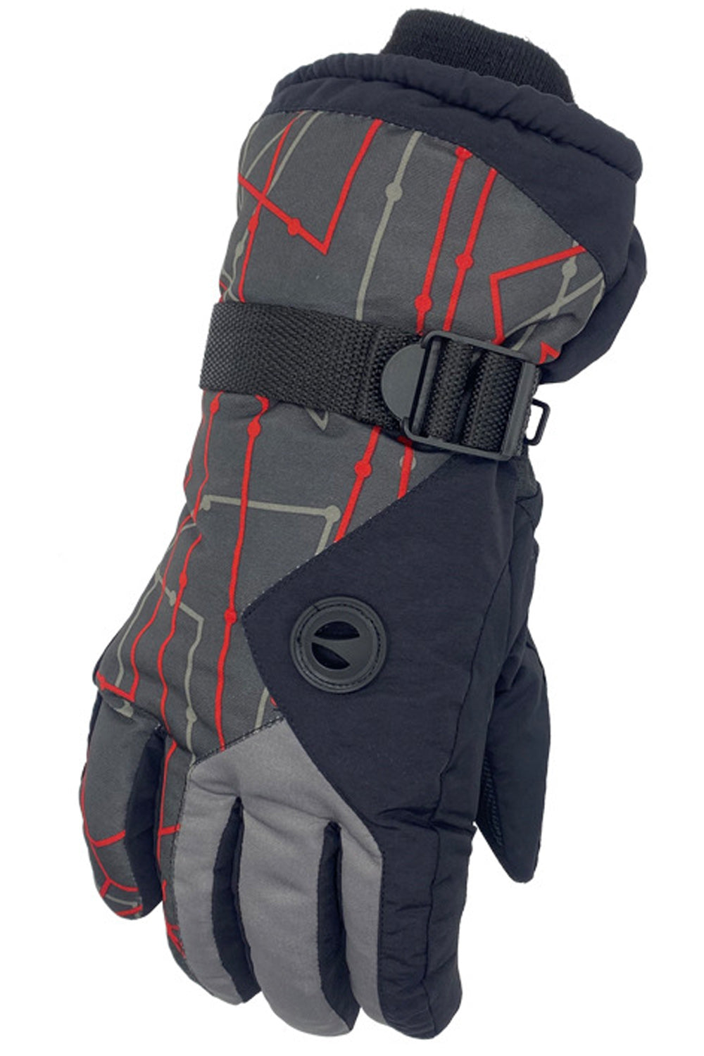 Women Buckle Strap Water Resistant Windproof Thick Ski Gloves