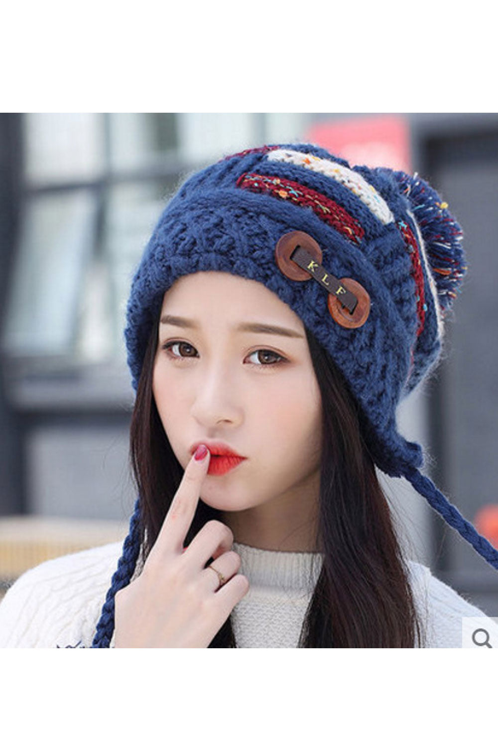Women Thick Ear Protection Windproof Warm Knitted Hat