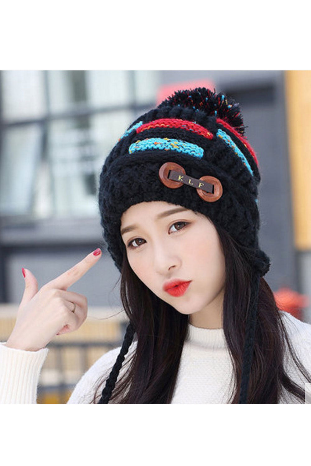 Women Thick Ear Protection Windproof Warm Knitted Hat