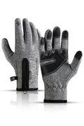 Women Thick Zipper Water Resistant Coldproof Ski Gloves