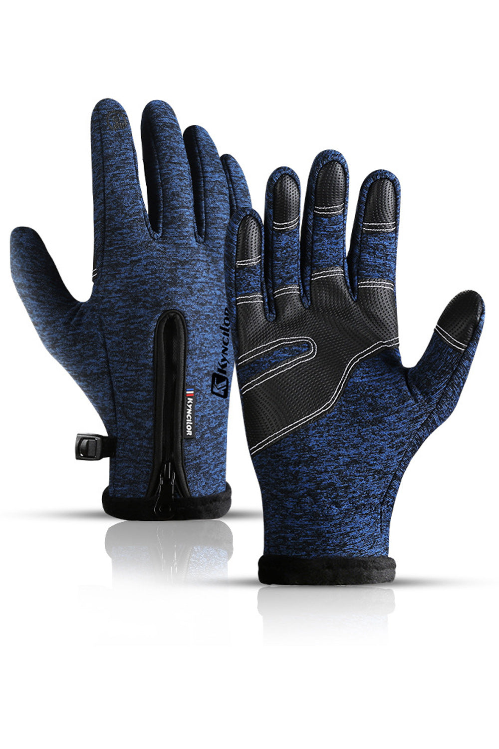 Women Thick Zipper Water Resistant Coldproof Ski Gloves