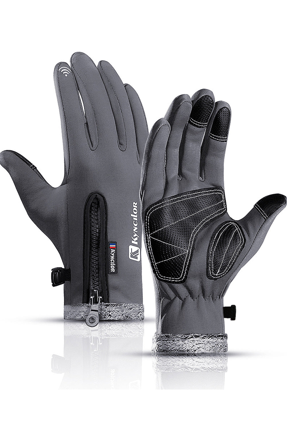 Women Zip Closure Water Repellent Windproof Gloves