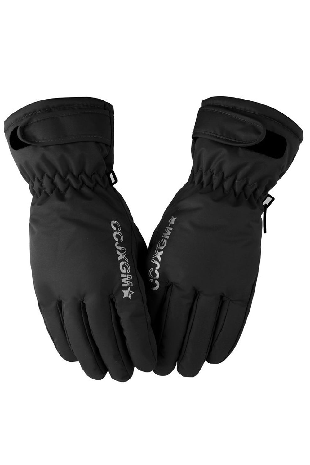 Women Cute Letter Print Windproof Thick Ski Gloves