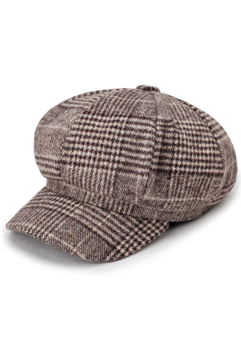 Women Fashion Warm Wool Plaid Casual Beret Hat