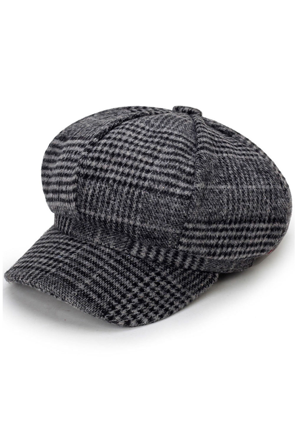Women Fashion Warm Wool Plaid Casual Beret Hat