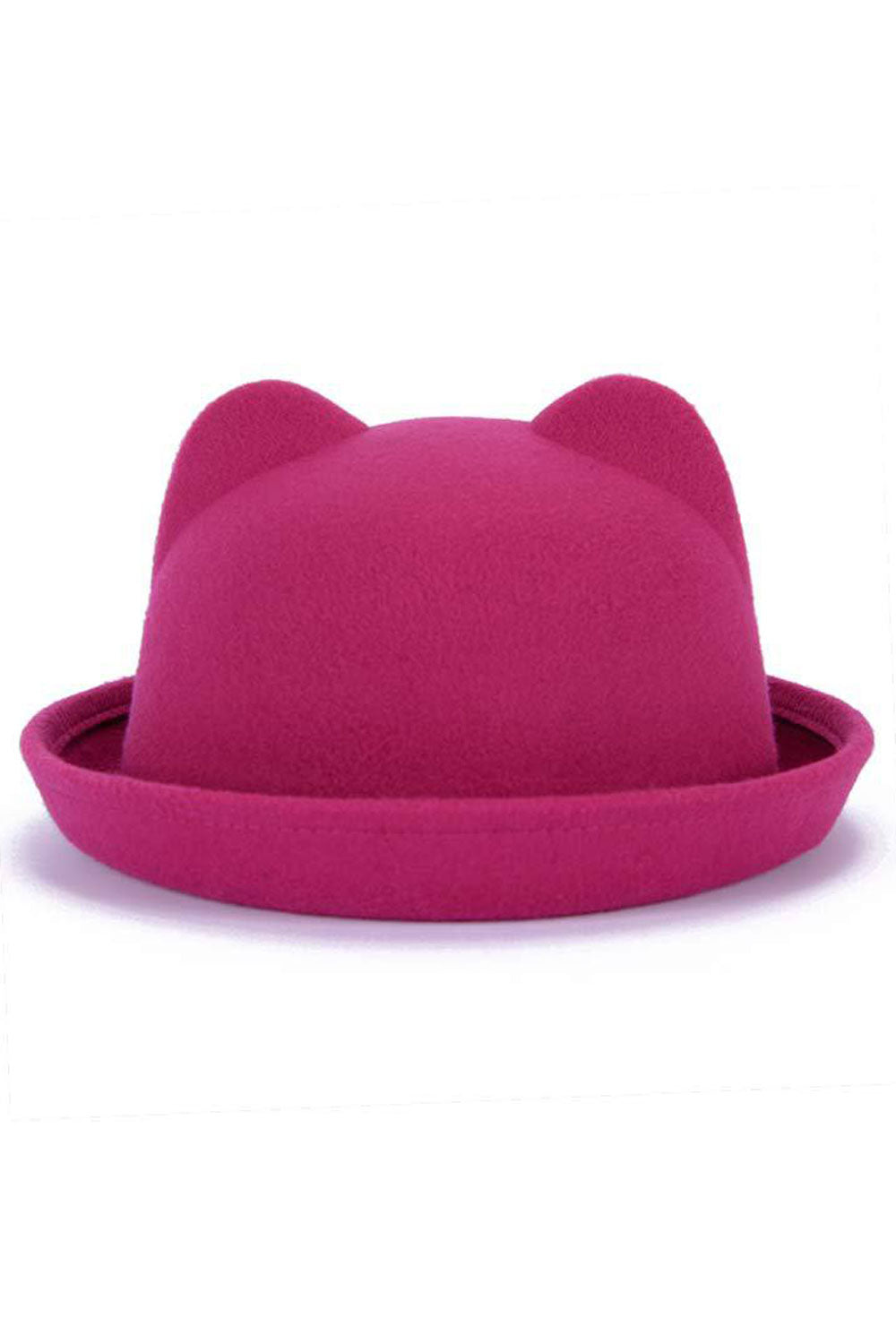 Women Cartoon Ear Solid Color Warm Winter Beret Hat