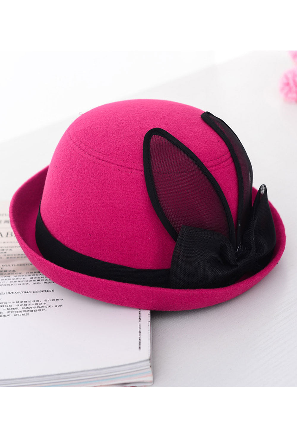 Women Beautiful Warm Wool Rabbit Ear Winter Beret Hat