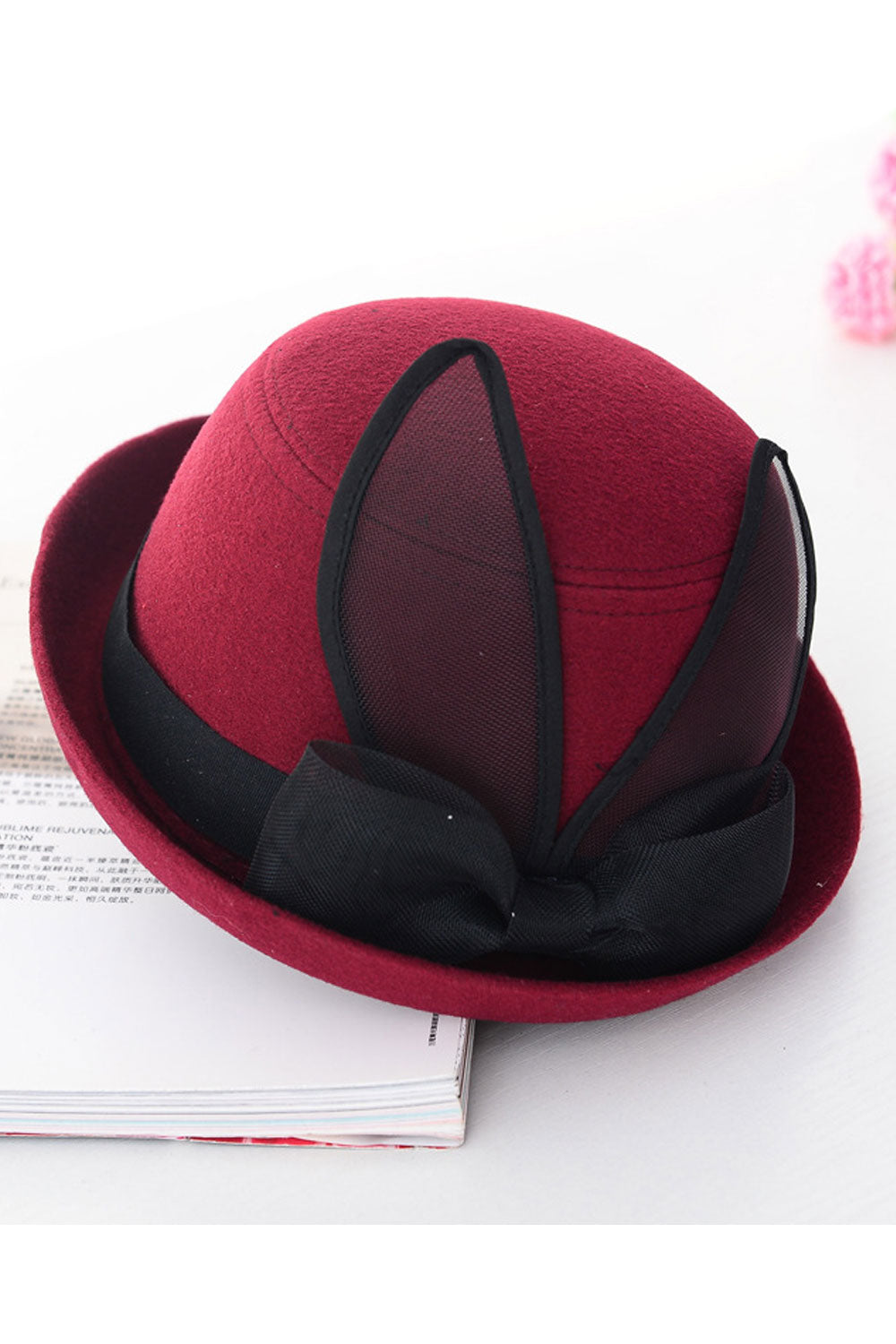 Women Beautiful Warm Wool Rabbit Ear Winter Beret Hat