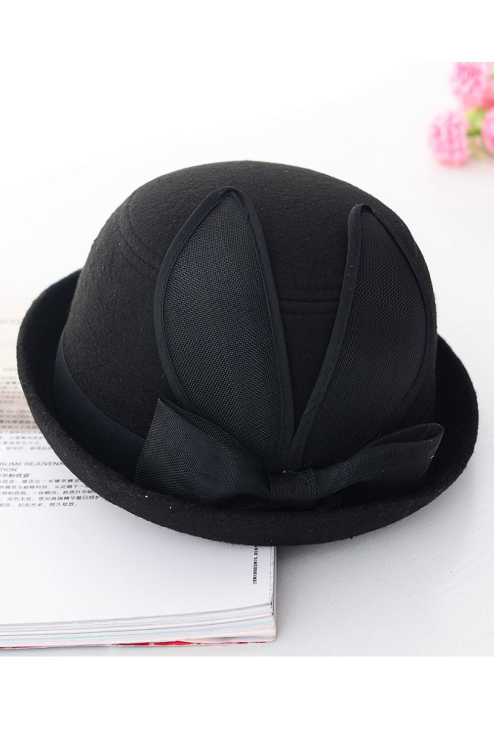 Women Beautiful Warm Wool Rabbit Ear Winter Beret Hat