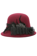Women Super Stylish Flower Decorated Warm Beret Hat