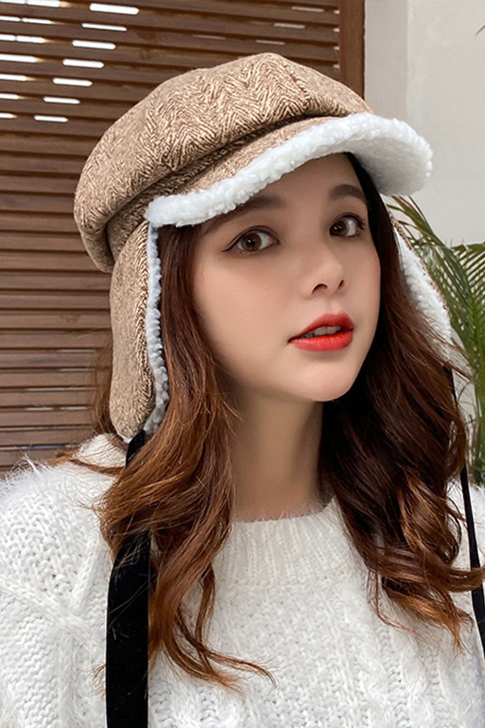 Women Lightweight Earmuffs Warm Casual Beret Hat