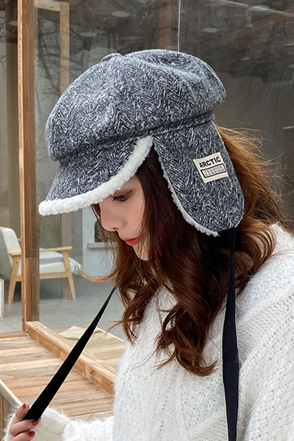Women Lightweight Earmuffs Warm Casual Beret Hat