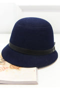 Women Buckle Belt Warm Woolen Winter Beret Hat