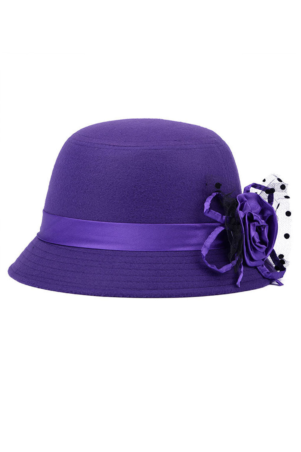 Women Beautiful Flower Decoration Warm Woolen Beret Hat