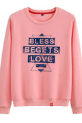Women Charming Letter Printed Round Neck Easy Long Sleeve Sweatshirt