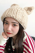 Women Pretty Cat Ear Winter Fashion Knitted Hat