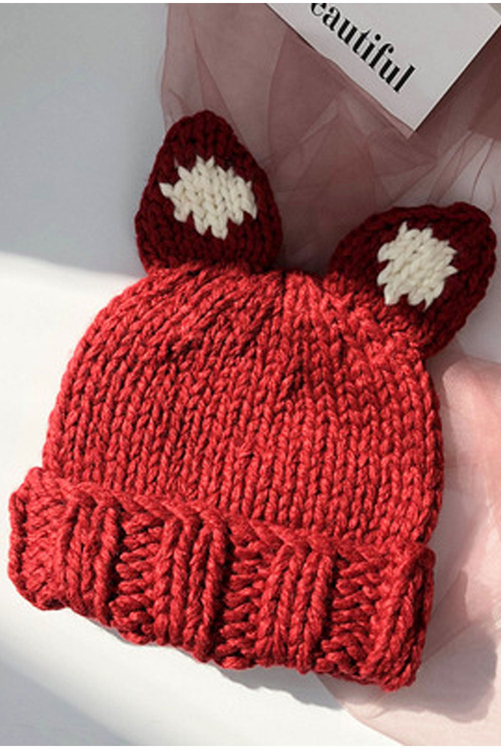 Women Pretty Cat Ear Winter Fashion Knitted Hat