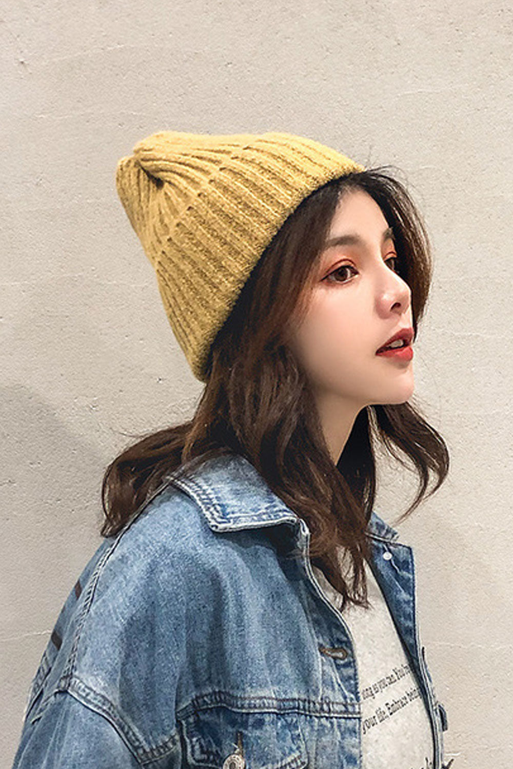 Women Solid Colored Warm Soft Knitted Hat