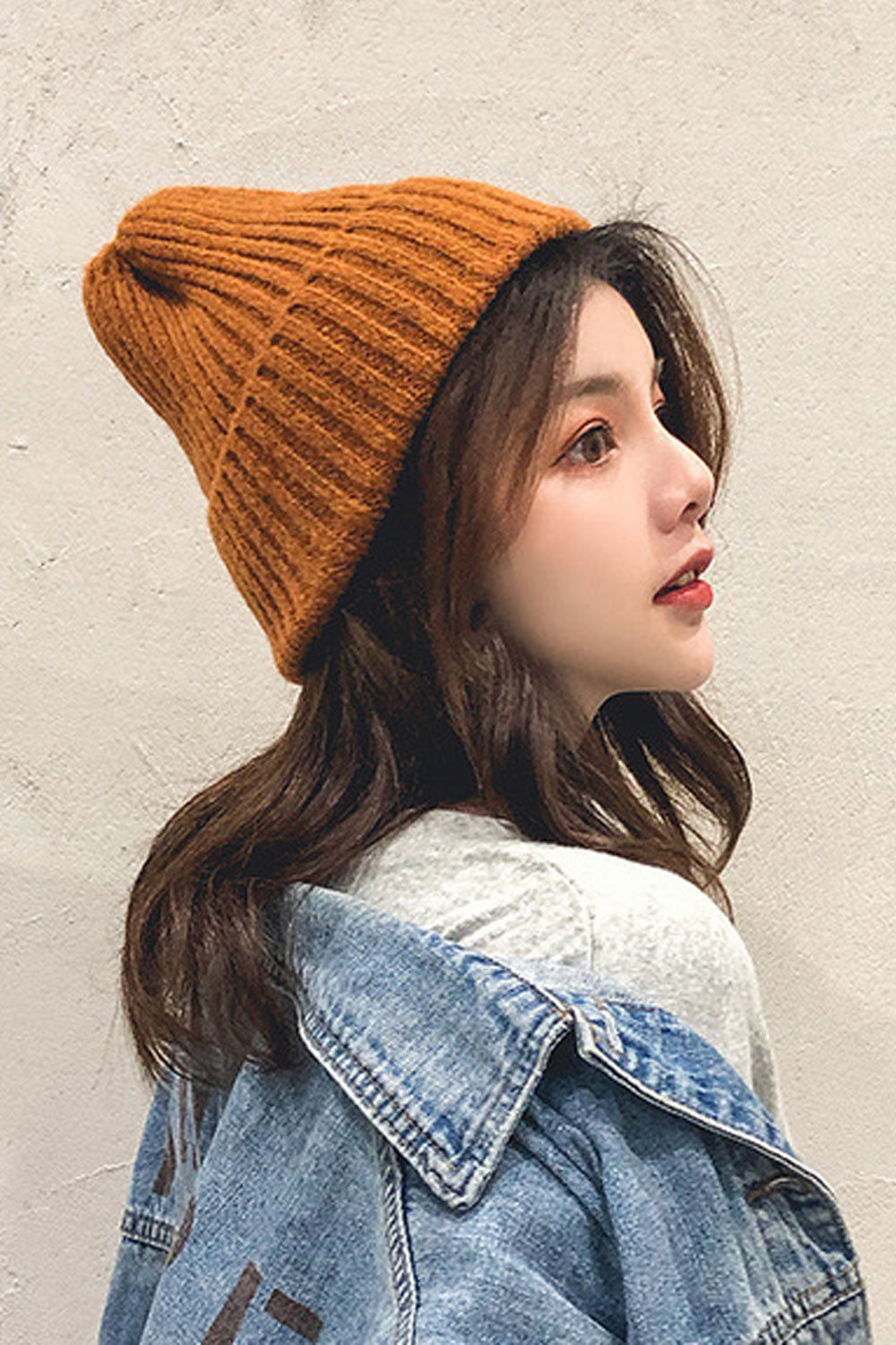 Women Solid Colored Warm Soft Knitted Hat