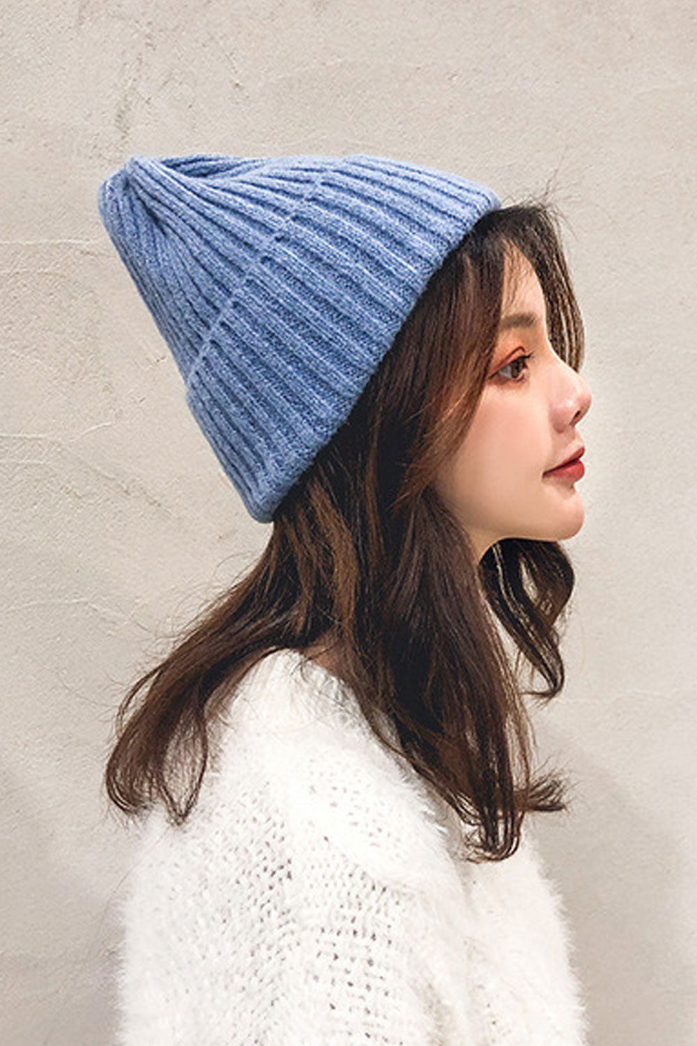 Women Solid Colored Warm Soft Knitted Hat